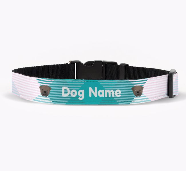 Personalised Fabric Collar with Tartan Pattern and {breedFullName} Icon